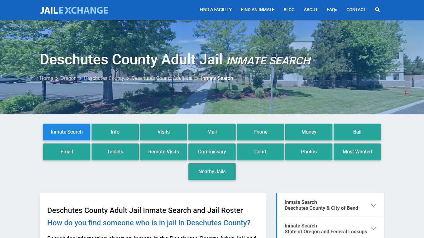 Deschutes County Adult Jail Inmate Search - Jail Exchange